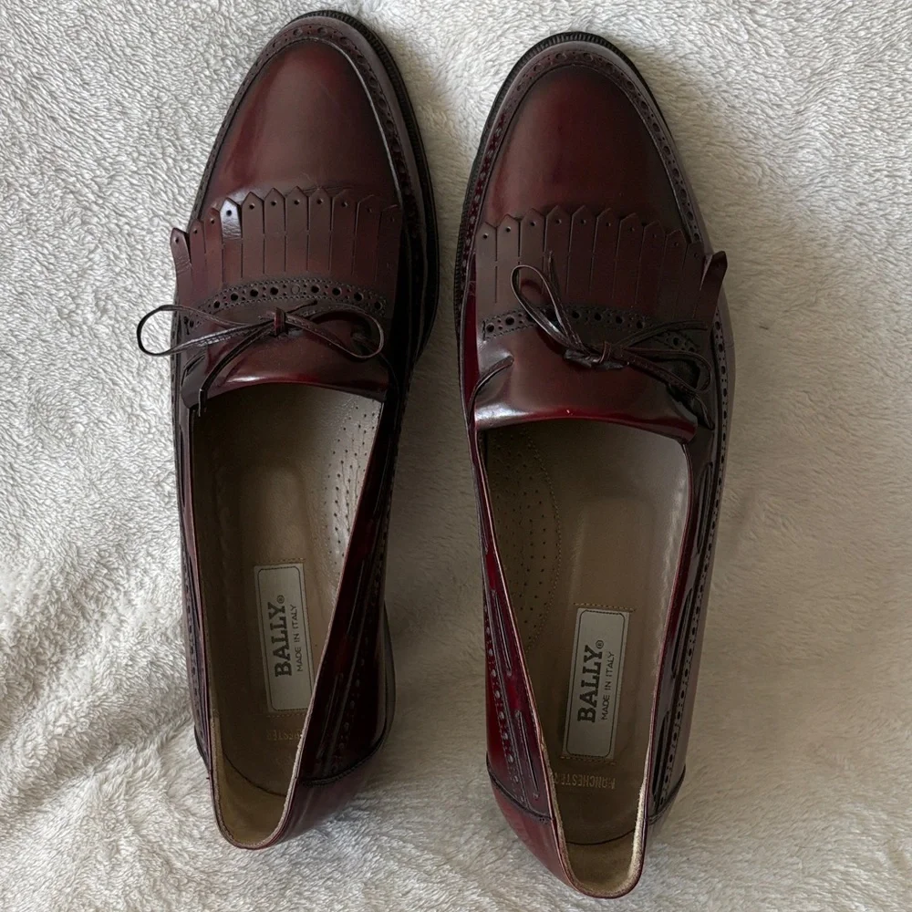 Bally Man’s Burgundy Manchester Kiltie Tassel Loafers